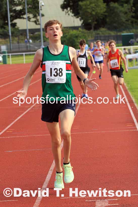 Boys Under-15s 1500 metres, 2023 Northern Under-13s, Under-15s and Under-17s, Middlesbrough.  Photo: David T. Hewitson/Sports for All Pics
